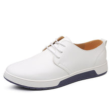 Load image into Gallery viewer, Merkmak Brand Summer Men Leather Casual Shoes Fashion Breathable Holes White Leisure Shoes Flats Big Size 37-48 Driver Footwear