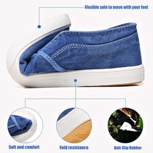 Summer Canvas Shoes Men Sneakers Casual Flats Slip On Loafers Moccasins Male Shoes Adult Denim Breathable Gray zapatos hombre