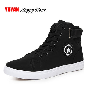 Fashion Sneakers Men Canvas Shoes High top Male Brand Footwear Men's Casual Shoes Fashion Black Sneakers