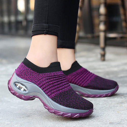 Women sneakers 2019 new breathable mesh woman shoes convenient slip-on air cushion casual ladies shoes woman tenis feminino