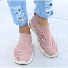 Load image into Gallery viewer, Women sneakers 2019 knitted casual slip on female flat shoes mesh soft walking footwear women vulcanize shoes tenis feminino
